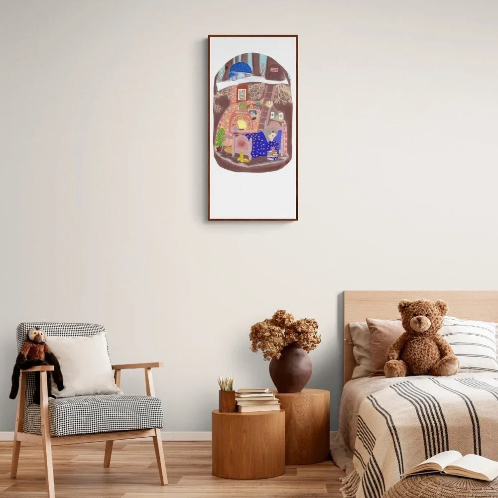 Cozy Hedgehog house | Kids Art | Minimalist Digital Prints - Picture 4 of 4